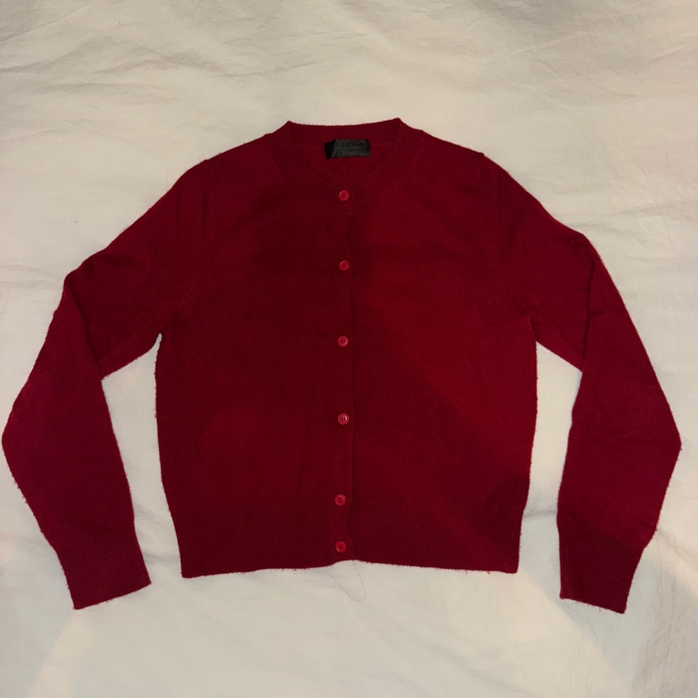 Nili Lotan Red March Cardigan Sweater